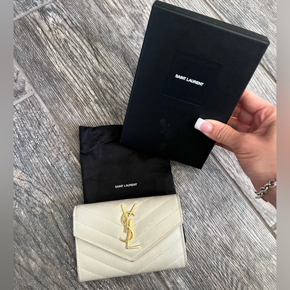 Saint Laurent Cassandre Matelasse Small Envelope Wallet
